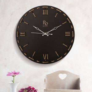 Handcrafted Silent Black Jute Mariner\'s Knot Partial Roman Wall Clock
