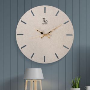 Regal Ivory Stripped Timepiece Wall Clock