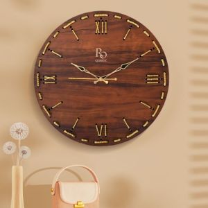 Royal Handcrafted Heritage Golden Tarkashi Silent Mariner\'s Knot Chronometer Wall Clock