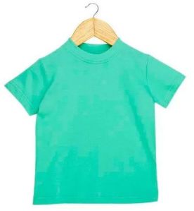 Kids Girl Green Half Sleeves T-Shirt