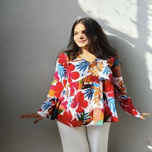 Ladies Printed Cotton Short Kurti