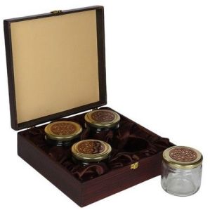4 Jar Wooden Dry Fruit Box