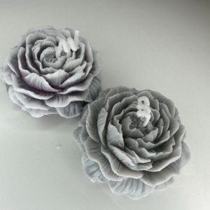 Black Peony Flower Shaped Candle