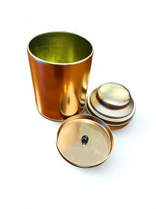 Cylindrical Golden Round Plain Tin Can
