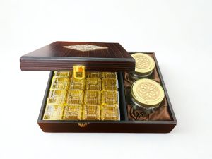 Luxurious Wooden Gift Box with 2 Laser Cut Design Salsa Jars
