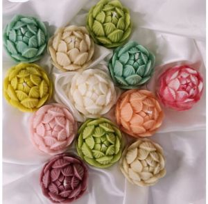 Multicolor Soy Wax Lotus Flower Candle