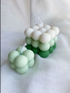Soy Wax Cube Green Bubble Candle