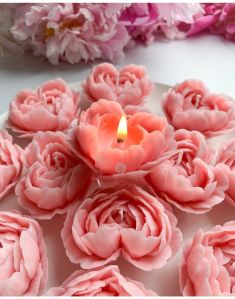 Soy Wax Heart Flower Candle