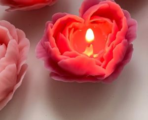 Soy Wax Pink Heart Handmade Candle