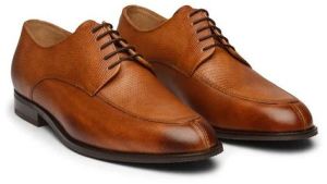 Men Brown Wingtip Toe Synthetic Leather Derby Shoes