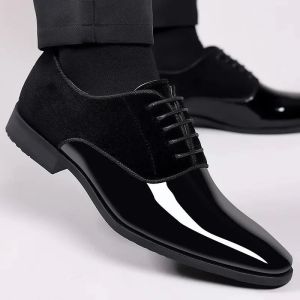 Mens Black Full Patent Oxfords Shoes