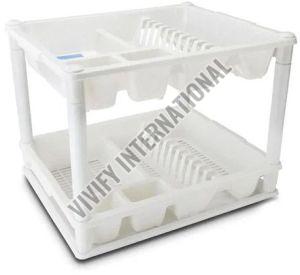 Plastic Two Shelf Kitchen Rack