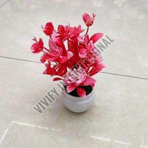 Red Artificial Flower Pot