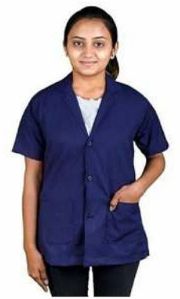 Blue Hospital Half Sleeves Lab Coat