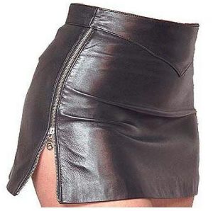 Ladies Black Leather Mini Skirt