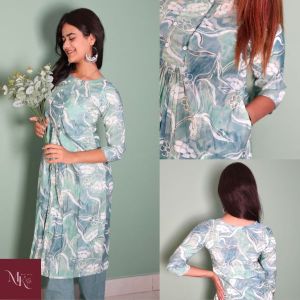 Ladies Green Printed Kurta Pant Set