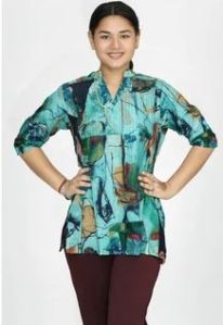 Ladies Cotton Digital Printed Top