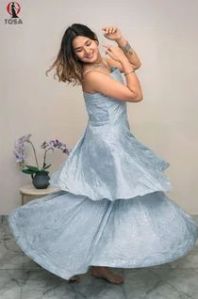 Ladies Light Blue Cotton Sharara Suit Set