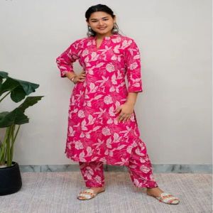 Ladies Rayon Pink Cord Set