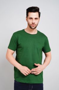 Mens Plain Green Round Neck T-Shirts