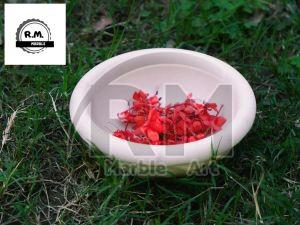 Antique Indian Round Marble Bowl