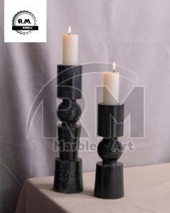 Black Marble Modern Candle Holder