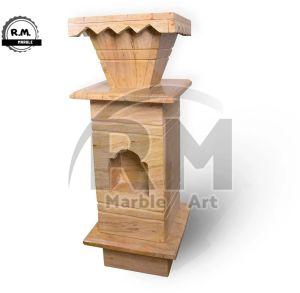 Brown Marble Tulsi Pot , for Garden