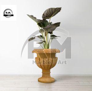 Brown Sandstone Garden Flower Pot