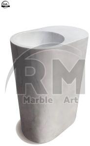 Freestanding Stone Pedestal White Marble Sink