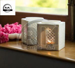 Luxurious Handmade White Marble Oil Burner