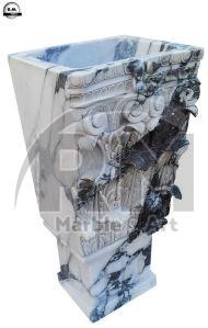 White Marble Garden Pedestal Sink