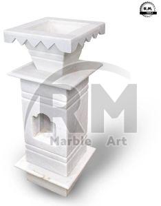 White Marble Tulsi Pot for Home