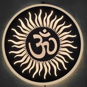 12Inch Black Acrylic Om LED Wall Art