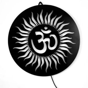 Black Acrylic Om LED Wall Art