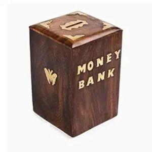 Dark Brown Wooden Coin Box