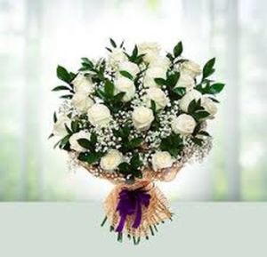 Fresh White Live Flower Bouquet