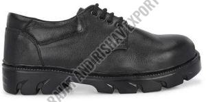Mens Black Leather Steel Toe Safety Shoes