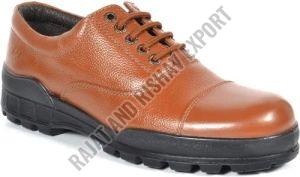 Mens Tan Leather RF Police Shoes