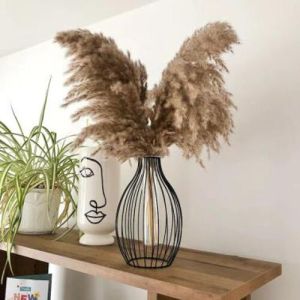 Dome Shape Metal Wire Glass Tube Vase