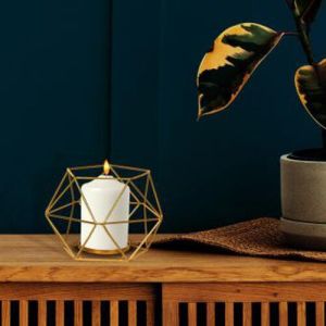 Golden Metal Geometric Candle Holder