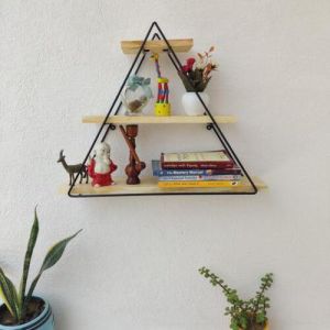 Triangle 3 Tier Decorative Metal Wall Shelf