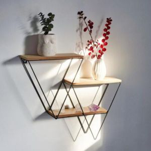 V Shape Decorative Metal Wall Shelf