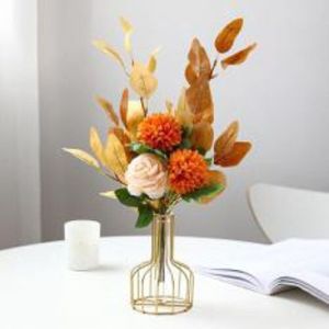 Color Coated Metal Wire Glass Tube Vase