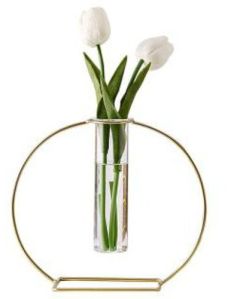 Single Metal Wire Glass Tube Vase
