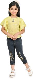 Girls Casual Wear Jeans Top Set