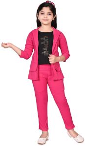 Girls Overcoat Styled Top and Pant Set