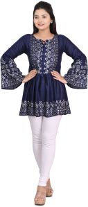 Women Cotton Bell Sleeves Printed Tunics