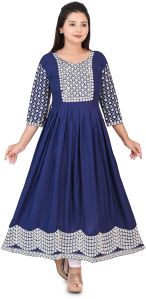 Women's Embroidered Anarkali Flared Ethnic Kurta Set