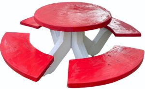 4 Seater RCC Round Garden Table Bench