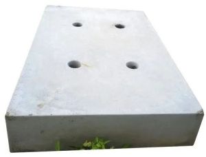 Gray Plain Rectangular Concrete Manhole Cover